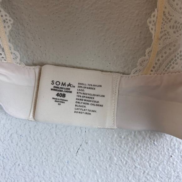 Soma Enbliss Luxe Wireless Bra 40B J Hook Nude Beige - Picture 3 of 3